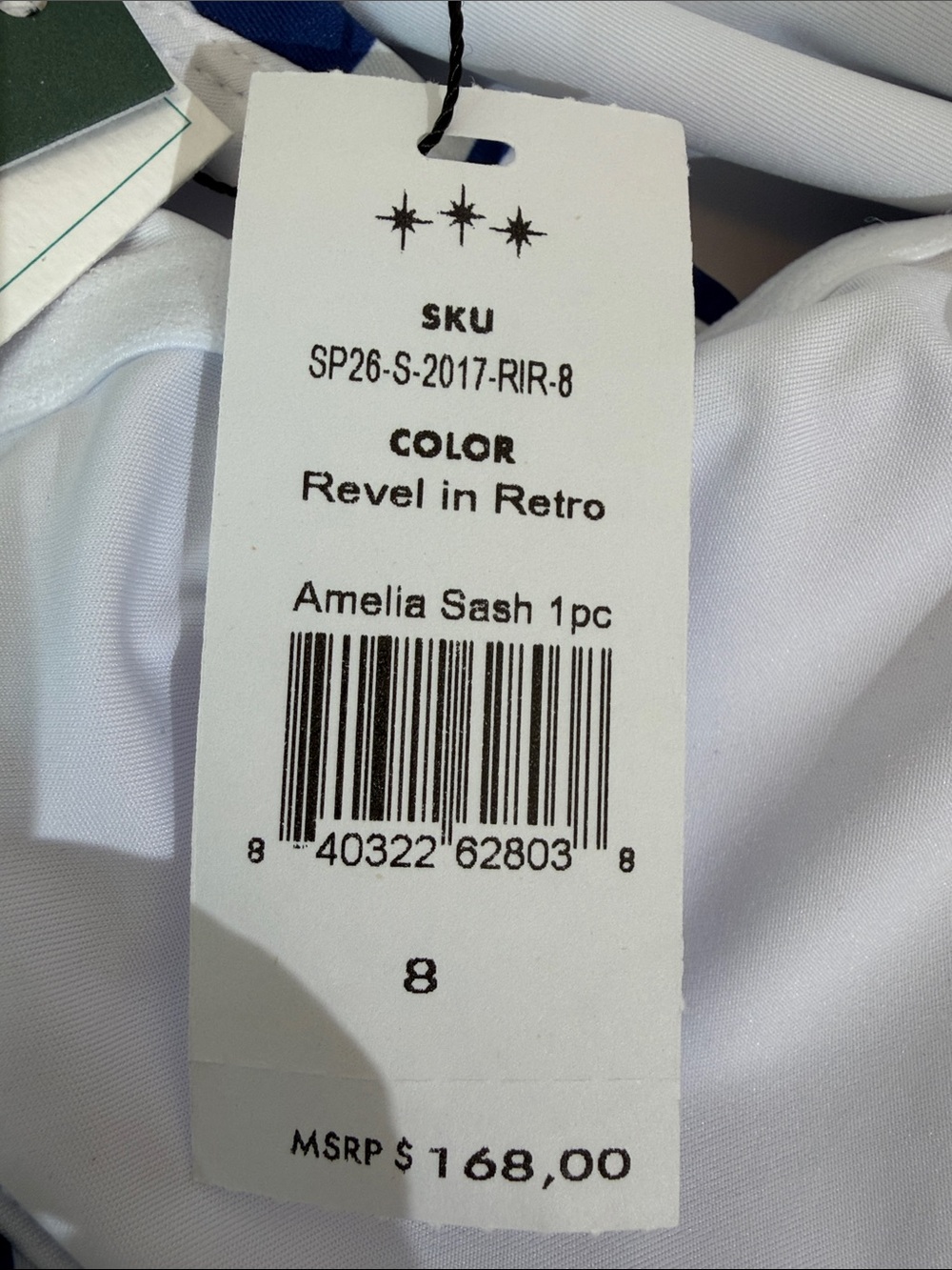 Hermoza Amelia One Piece Swimsuit Size 8 NWT Blue White Revel In Retro Print - Picture 6 of 15